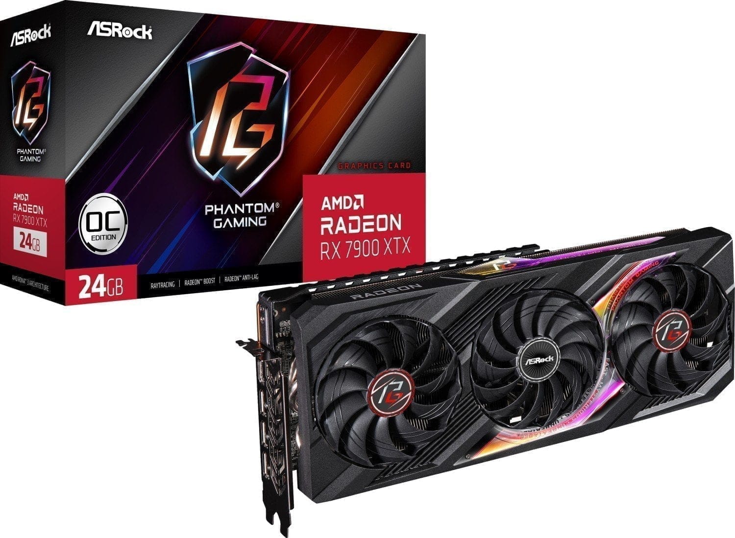 Karta graficzna ASRock Radeon RX 7900 XTX Phantom Gaming OC 24GB GDDR6 (RX7900XTX PG 24GO)