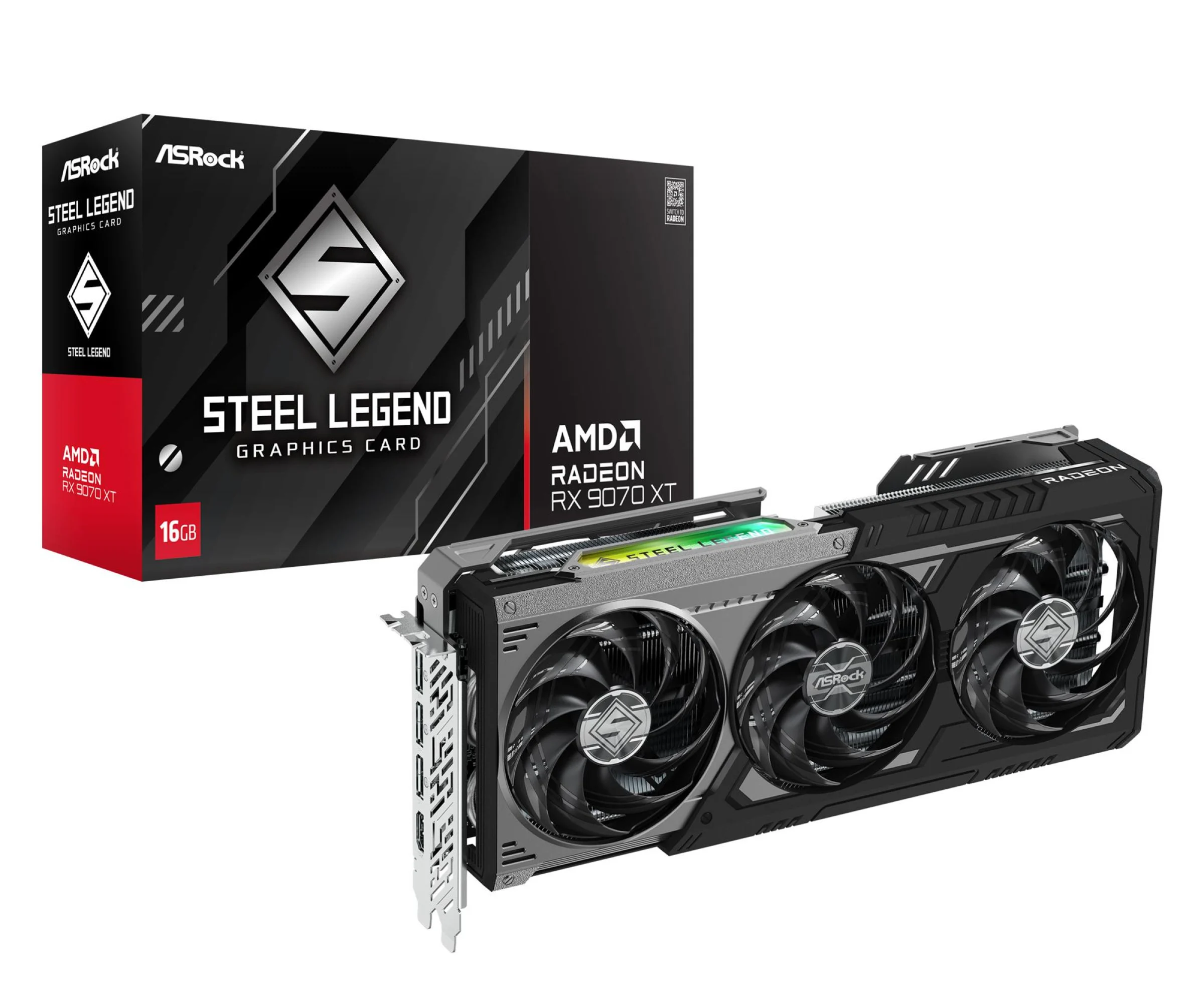 ASRock Radeon RX 9070 XT Steel Legend Dark 16GB GDDR6 ASRock Radeon RX 9070 XT Steel Legend Dark 16GB GDDR6 ASRock Radeon RX 9070 XT Steel Legend Dark 16GB GDDR6