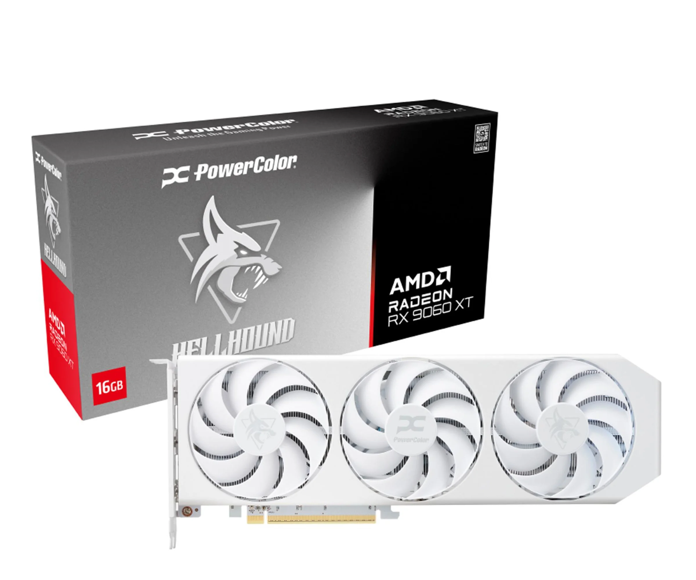 PowerColor Radeon RX 9060 XT Hellhound Spectral White 16GB GDDR6 PowerColor Radeon RX 9060 XT Hellhound Spectral White 16GB GDDR6 PowerColor Radeon RX 9060 XT Hellhound Spectral White 16GB GDDR6
