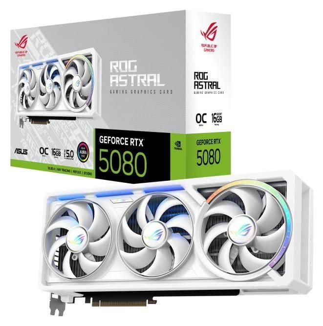 ASUS GeForce RTX 5080 ROG ASTRAL OC WHITE 16GB DLSS 4