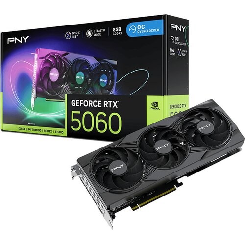 PNY GeForce RTX 5060 EPIC-X RGB Overclocked Triple Fan 8GB DLSS 4.5